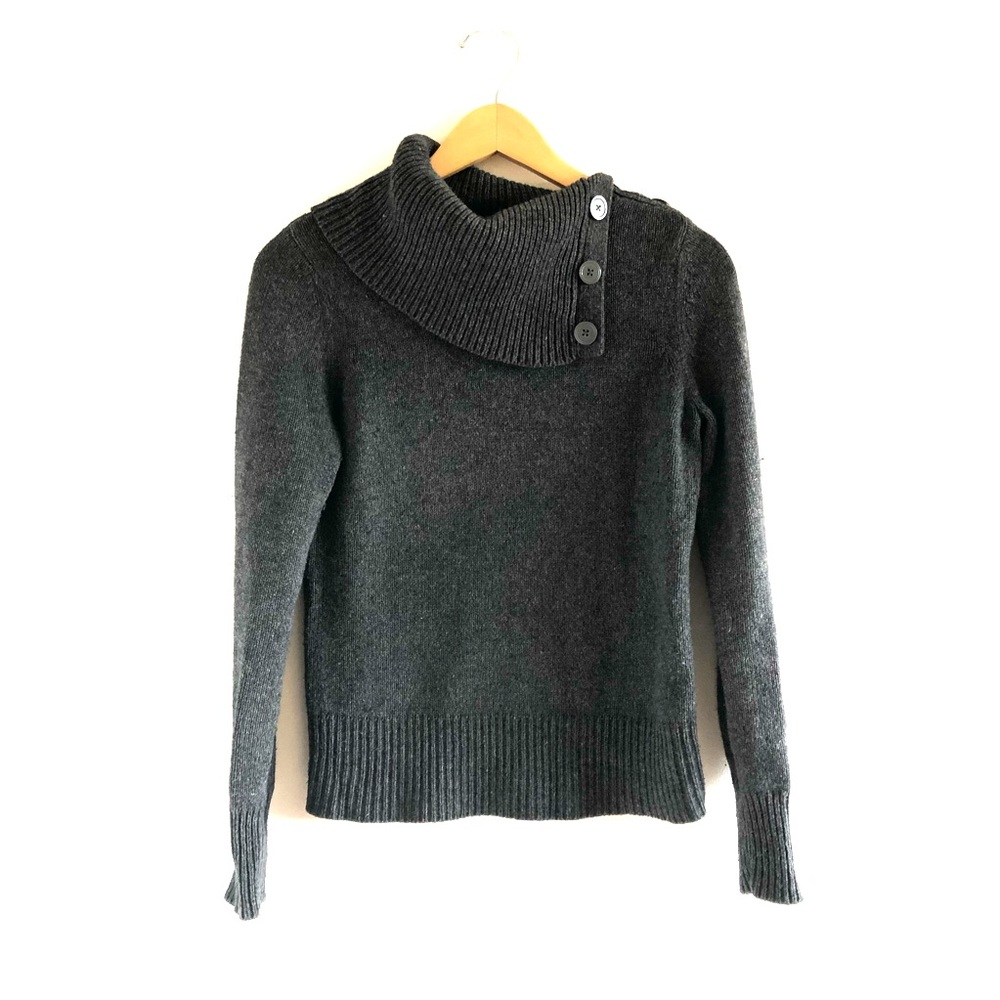 Gap Gray Sweater with Adjustable Button Neckline